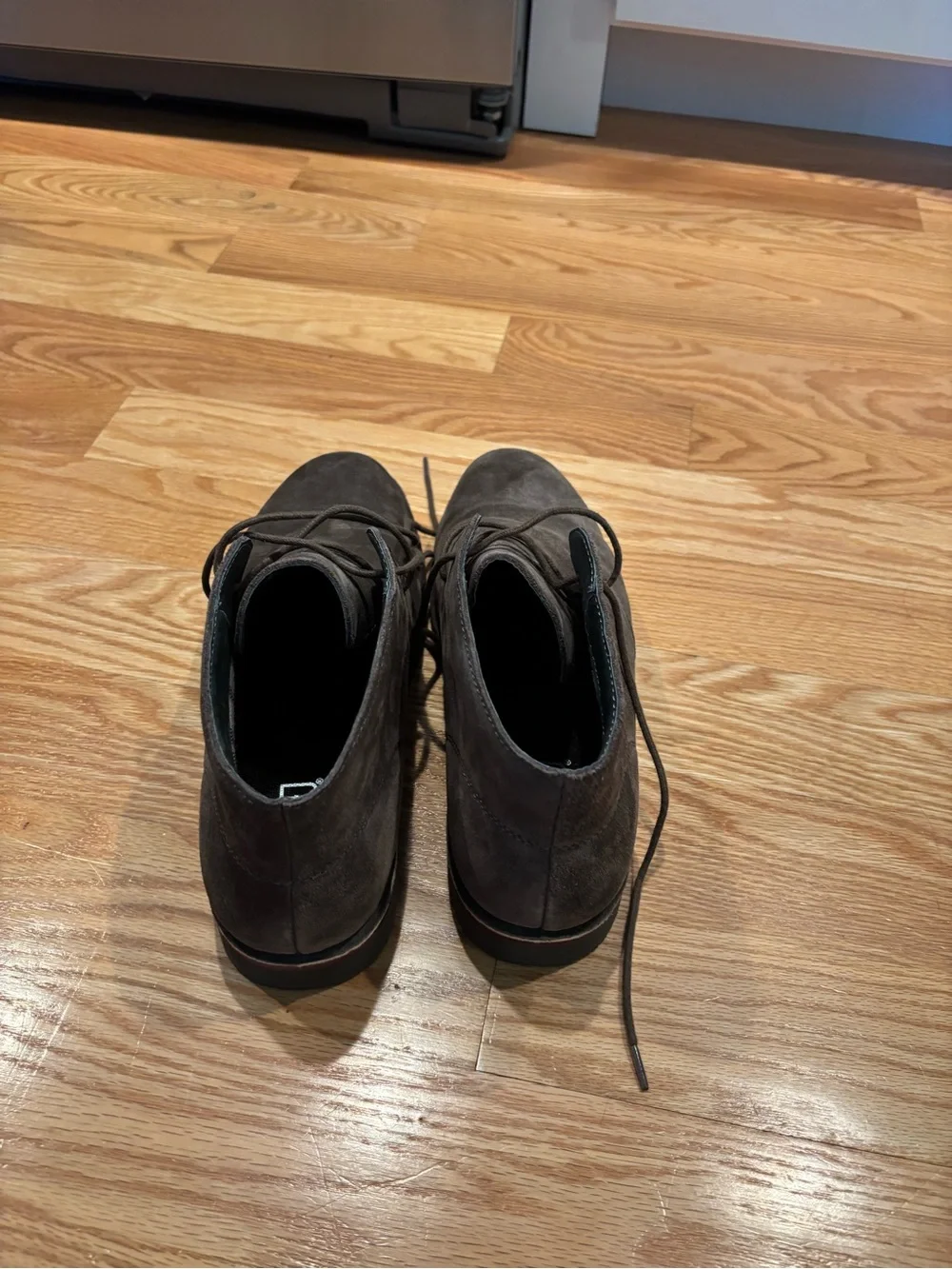 Men's Propet Dark Gray Suede Desert Boots - Classic Lace-Up Size 12
